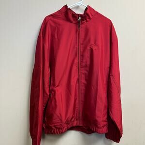 Men’s Cutter & Buck Red WindTec Full  Zip Windshirt Jacket with Logo EUC